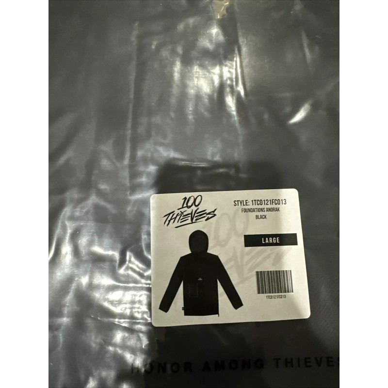 100% 100 Thieves Foundations Black Windbreaker Size Large