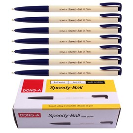 Korea Pens Dong-a P&t Speedy Ball Point Pen Dozen Box (Pack of 24) (Blue)