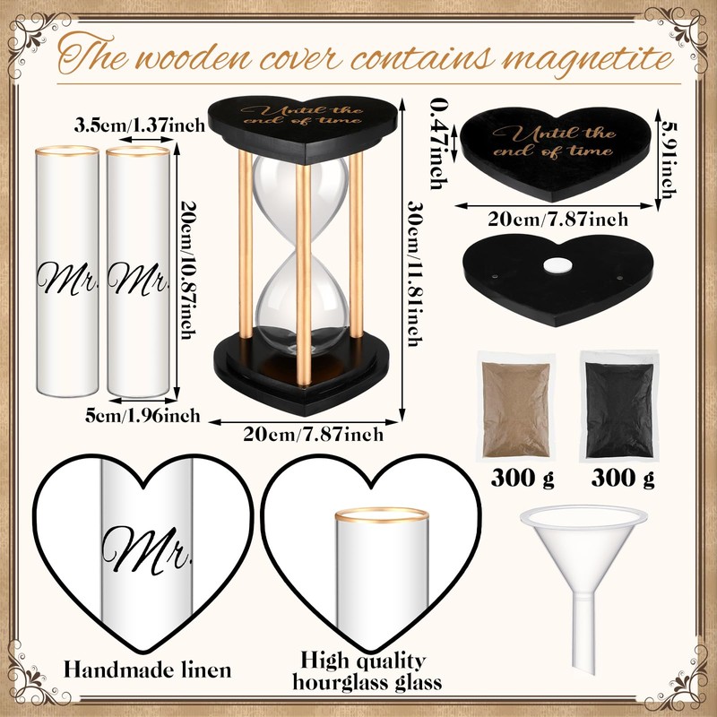 Anglechic Unity Sand for Wedding Ceremony Set Include Wooden Unity