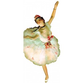 Degas Ballerina Quotable Notable - Die Cut Silhouette Greeting Card and Sticker Sheet with Quotes and More - Envelope Included