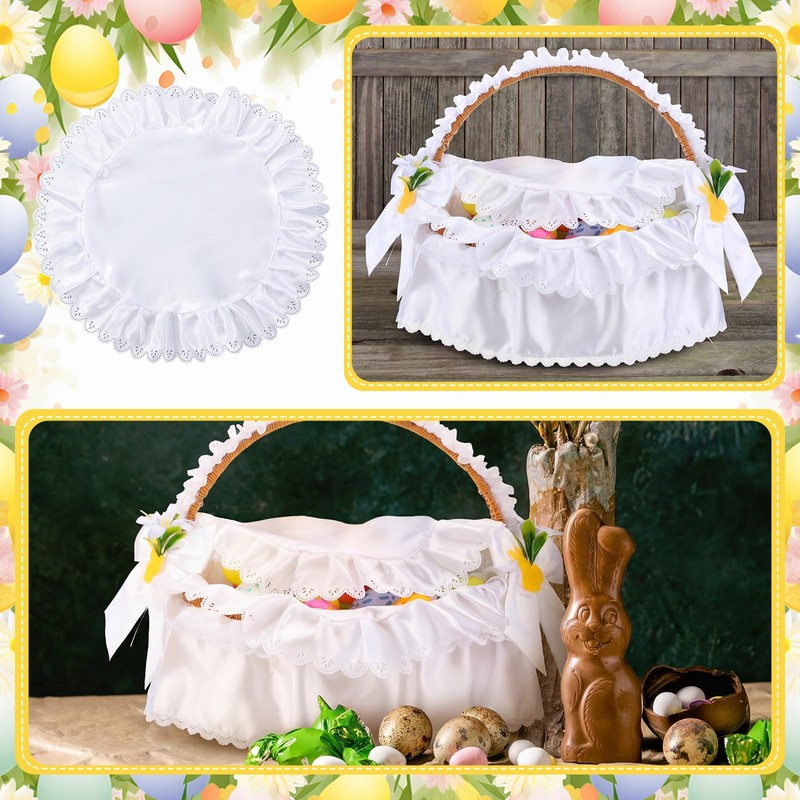 6 Pcs Orthodox Easter Basket Covers Kit 1 White Lace