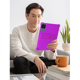 for TABWEE T90 Tablets Case 11 inch,BOVUGAC Soft Silicone Adjustable Stand Shockproof Kids Friendly for TABWEE T90 Tablets(Purple)