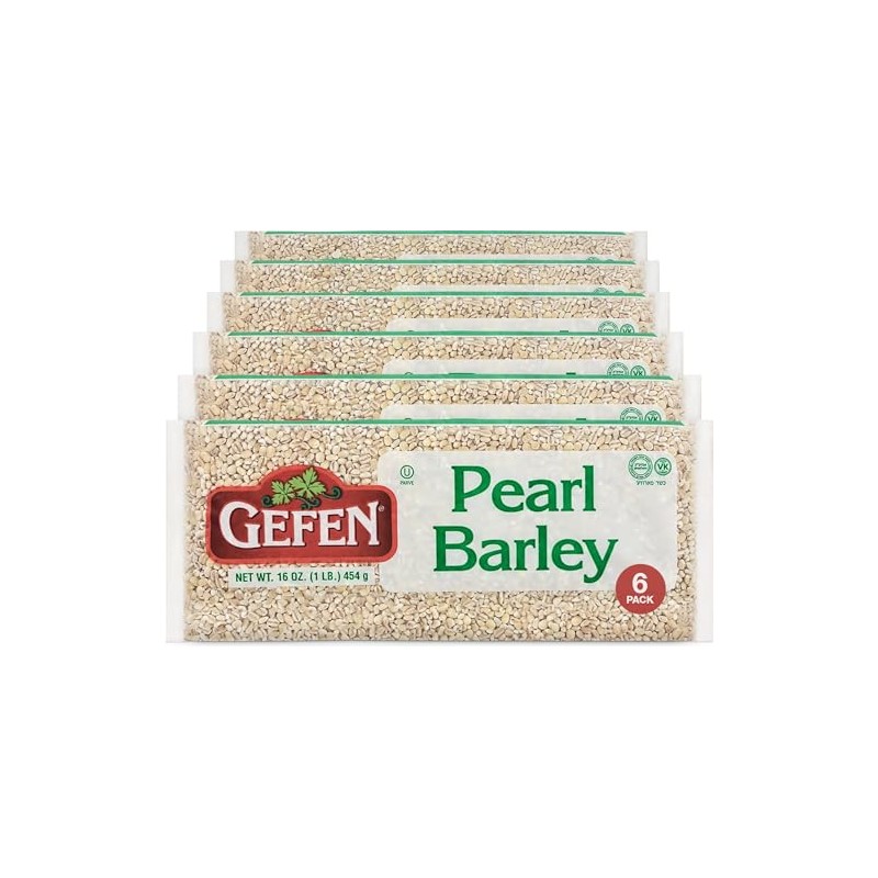 Gefen Premium Quality Pearled Barley 1lb (6 Pack) Product of