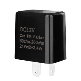 Weasch 12VDC Adjustable Prong Flasher Replacement Compatible, with LED Electronic Flasher Relay for Led Turn Signal, Motorcycle LED Turn Signal Indicator, Flasher Relay