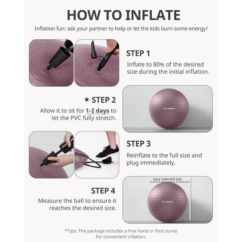 Trideer Yoga Ball for Pregnancy Office Ball Chair– Exercise Ball