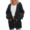 Zeagoo Ladies Cardigan Black Casual Loose Long Chunky Cardigan V