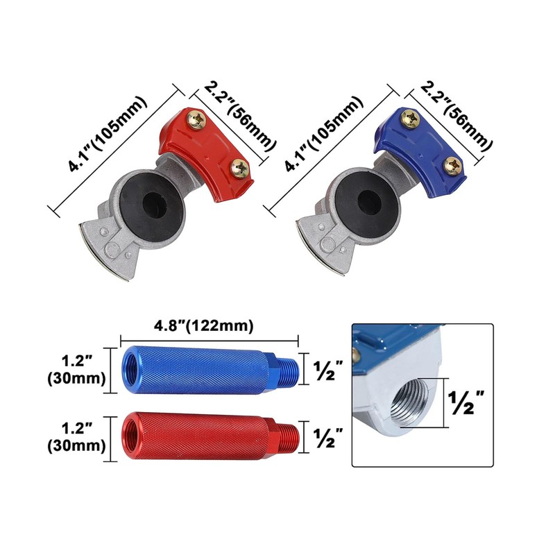2PCS Red and Black Anodized Aluminum Glad Hands Set for