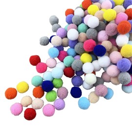 CRSHIP Colorful Pom Pom Ball for DIY Crafts Mascot Pom Bonten DIY Handicraft Material Round Hair Bulb Children Decorative Material Craft Parts Cat Toy Pill Yarn (0.8 inches (2 cm)