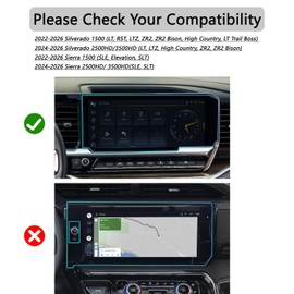 2026 2025 Silverado Sierra Screen Protector For Silverado 1500 2024 2023 2022 Sienna 1500 2500HD 3500HD Navigation Touchscreen Protector 9H PET Anti-scratch High Clear