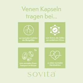 sovita Vein Capsules, Vein Function, High-Quality Extracts, 120 Capsules