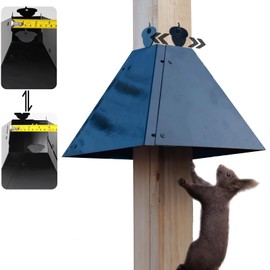 Metal Squirrel Baffle, Expandable Squirrel Baffle for (2.5"-4") Wide Wooden Post, Mount on Outside Wooden Pole to Deter Squirrels, Raccoons, Black