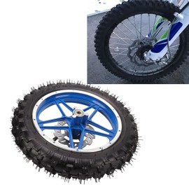 Mini Bike Front Wheel Assembly Dirt Bike Front Wheel 2.5‑10 with Disc Sprocket Bearing Rim Tire Assembly for Motorcycle