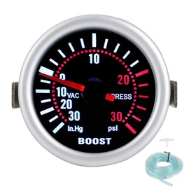 Klanata 2 Turbo Boost Gauge Kit, 12V High Accuracy Auto Car Turbo Pressure Meter, -30 to +30PSI Pointer for Vehicle Performance Monitoring