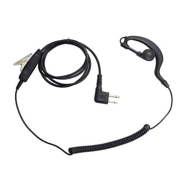 1 pack M head Earpiece Headset PTT With Mic for 2-pin Motorola Two Way Radio by BESTFACE