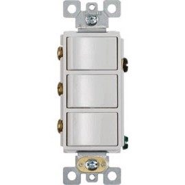 Broan-NuTone 4-Broan-NuTone 3-Function 15A 120V White Rocker Bathroom Exhaust Fan Switch P3RW
