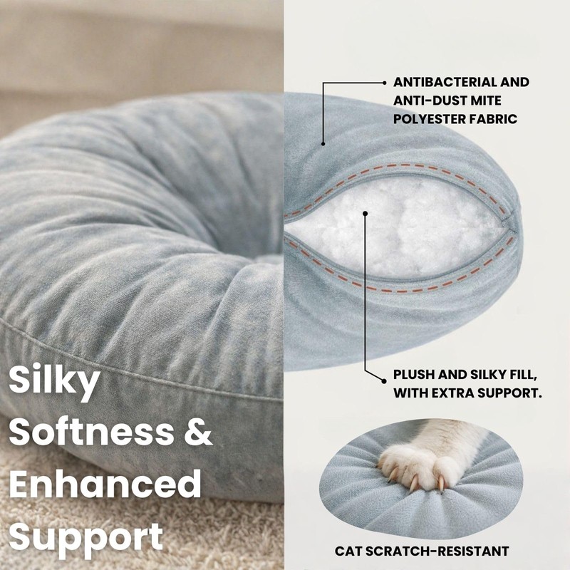 ZOVRION Cat Bed Pillow Cooling Soft Cushion, 20 Inches Small