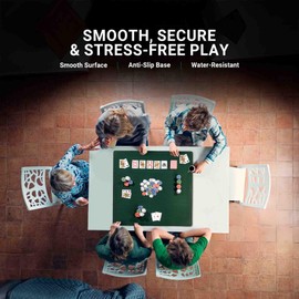 Feltectors Board Game Mat for 32 x 32 in Tables, Mahjong Mat with Carrying Bag, Neoprene Playmat, Table Cover for Board Games, Tile, Poker, RPG and Dominoes - Green