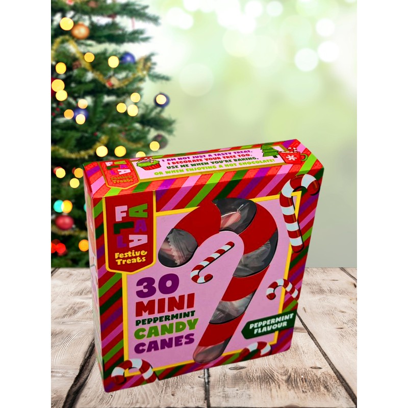 Mini Christmas Candy Canes - 30 Individually Wrapped Peppermint Flavour