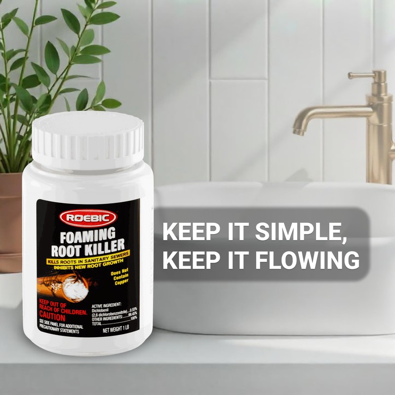 Roebic FRK Foaming Tree Root Killer, Chemical Septic System, Drain