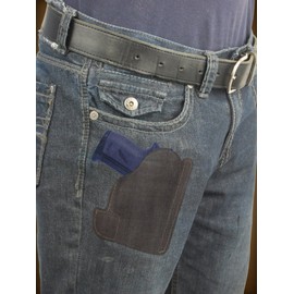 Barsony Brown Leather Pocket Holster for Small .380 Ultra-Compact 9mm 40 45 Pistols (Ruger LC380 3in)