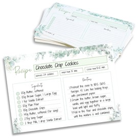 Pack of 50 Recipe Cards - 4x6 Inches, Double-Sided Blank Recipe Cards, 350gsm Thick Card, Designed in Great Britain - Perfect for Storing and Sharing Recipes (Green)