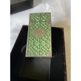 Rocky Patel Burn Double Jet Lighter - Light Green with Chrome Plates - New