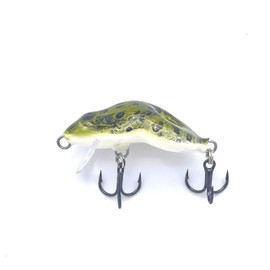 EVERBAY DORADO Wobbler Fishing Lure - Artificial Hard Crankbait - Fishing Tackle, Topwater Life-Like Swimbait for Chub, Trout, Pike for Spinning and Trolling in Freshwater, Floating - FROG 3.5cm YGR