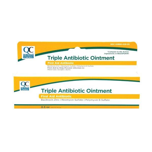 Quality Choice Triple Antibiotic Ointment First Aid Cream, 0.5 oz Each (1)