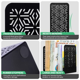 Bookends for Shelves-Heavy Duty Bookends- Bookends for Heavy Books - Cute Decorative Metal Bookends for Home or Office Use - Heavy Bookends to Hold Books Neat and Organized While Matching Your Décor