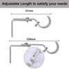AYSUM Curtain Pole Brackets, 6Pcs Adjustable Curtain Rod Brackets for