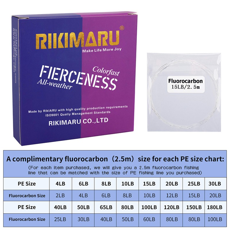 RIKIMARU Braided Fishing Line Abrasion Resistant Superline Zero Stretch&Low Memory