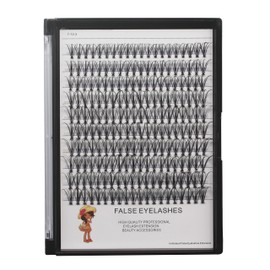 Bodermincer Large Tray 20D Cluster 0.07C,10 Lines,8-10-12-14mm Mixed,9-11-13-15mm Mixed, 10-12-14-16mm Mixed,Natural Long Individual Flare Lashes Cluster False Eyelashes (16-18-20mm Mixed)