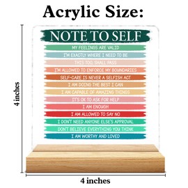 Note to Self Motivational Desk Decor, Therapy Mental Health Gifts Therapist Office Gift for Women Men School Counselor Friends Coworkers Employees Acrylic Plaque Sign Home Office Decoration