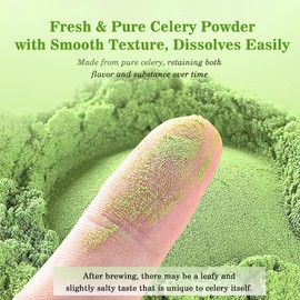 Fraunitsh Celery Powder, 5oz, Pure Celery Greens Powder, Fresh Green Sources for Juice, Smoothie, Drinks, Baking & Recipes, Natural Flavor Enhancer, No Filler, No additives (5oz)