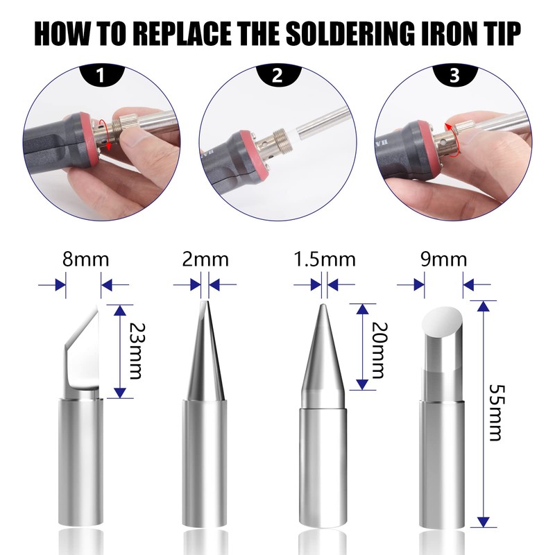 HANDSKIT 200W 220V Solder Tips, Model 927-200W Soldering Iron Tip, 4 Piece of Soldering Tips Model 927-200W