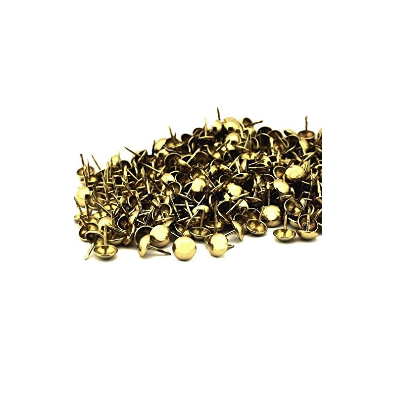 C.S. Osborne 1000 Pcs 1/4" Brass Plated Nails #6920-BP Gold