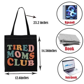 PWHAOO Mom Life Merchandise Tired Moms Club Tote Bag Mother’s Day Gift Tired Mom Appreciation Gift, Tired Moms Club Tote