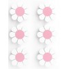 6-Pack Daisy Flower Drawer Knobs – White & Pink Decorative