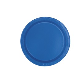 Unique 31474 Paper Royal Blue Pcs 7" Round Dessert Plates Color Theme | 20ct, Solid, 20 Count (Pack of 1)
