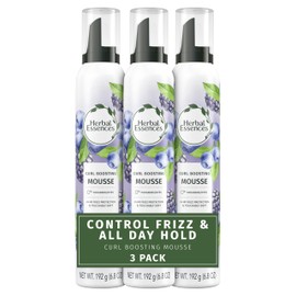 Herbal Essences Curl Boosting Mousse, Frizz Control for Curly & Wavy Hair, Long-Lasting Hold with Berry Scent, Paraben & Dye-Free, Cruelty-Free, 6.8 Fl Oz Each, 3 Pack