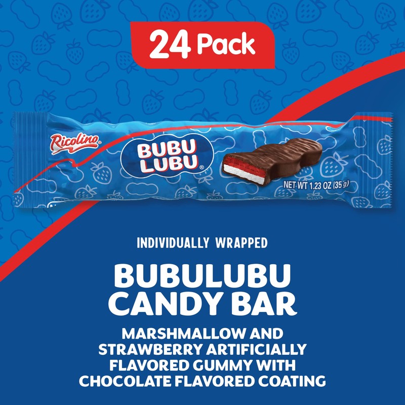 Ricolino Bubulubu Marshmallow with Strawberry Artificially Flavored Gummy with Chocolate