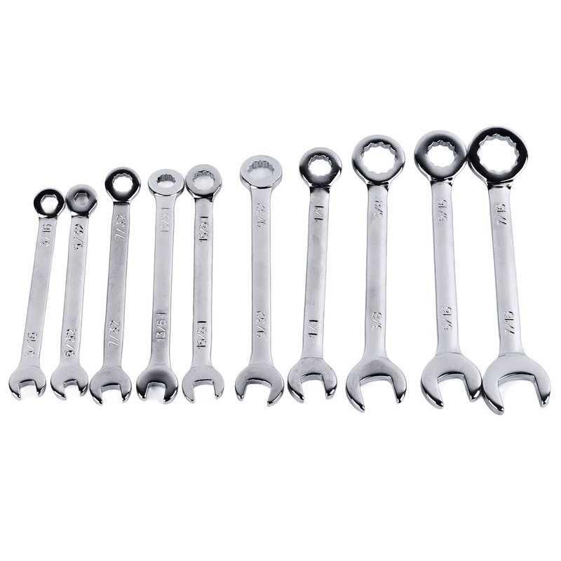 10PCS Mini Combination Wrench Set Steel Inch Open End Small