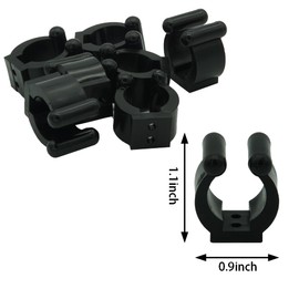 WHYHKJ 40pcs Black Fish Rod Holder Clip Plastic Pool Cue Clip Positioning Clip Pool Cue Clip with Screw, M Size