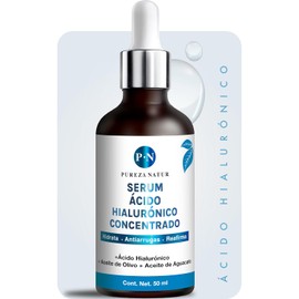 PUREZA NATUR Serum Acido Hialurónico facial Hidratante + Aceite de aguacate y coco para la cara skincare | Suero anti aging, para ojeras y arrugas