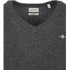 GANT Men's Extrafine Lambswool V-Neck Pullover, Dk Charcoal Melange