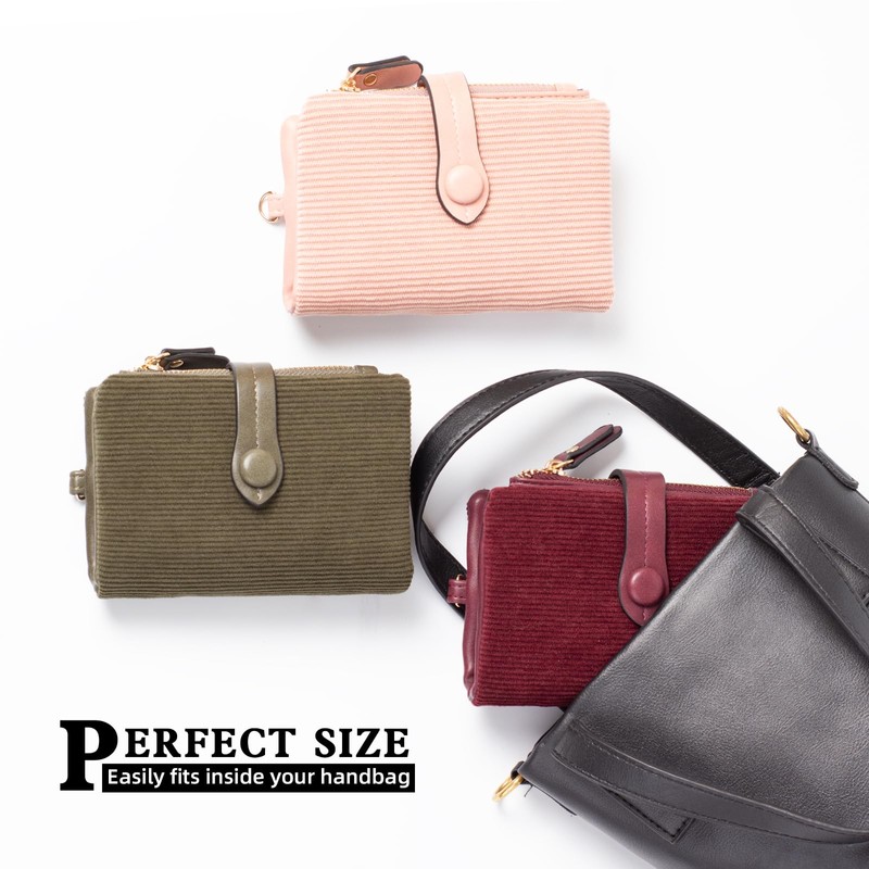 POXIADIV Women's Small Trifold Leather wallet Rfid blocking Ladies Wristlet