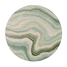 Outdoor Round Tablecloth with Elastic Band, Diameter 90 cm, Elastic Garden Tablecloth with Mountains, Rivers and Lakes Pattern