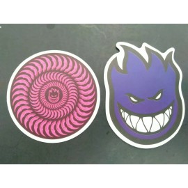 Unbranded 2 SPITFIRE WHEELS purple New-school SKATE skateboard STICKERS LOT (repro)