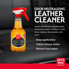 Griot's Garage Odor Neutralizing Leather Cleaner for Car Seats, Dashboard, Door Panels, Eliminates Unwanted Smells, 10971, 22oz