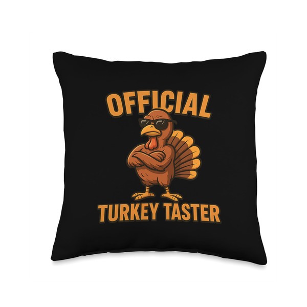 Official Turkey Taster Funny Thanksgiving Throw Pillow